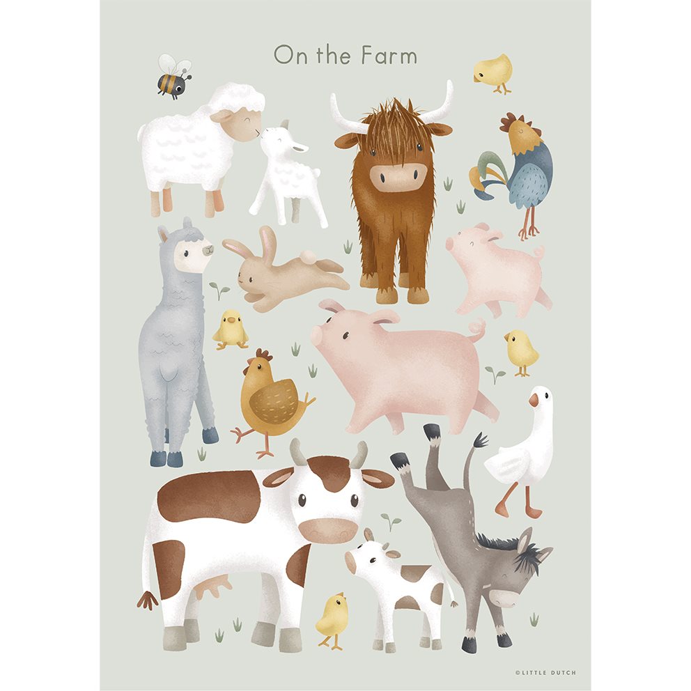 Poster Multicolor Größe A3 Little Farm Detail 4