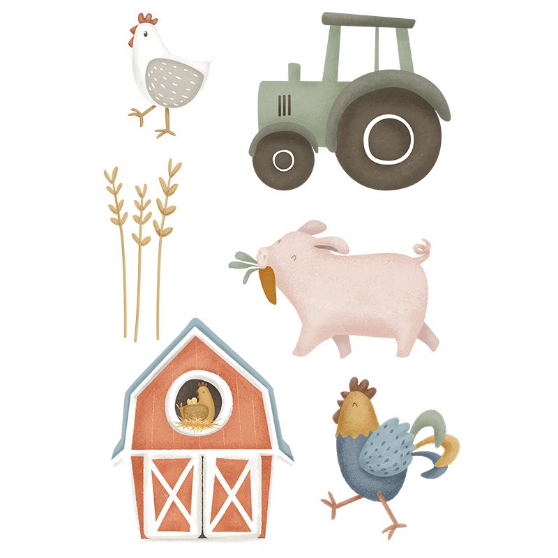 Wandaufkleber Mehrfarbig Little Farm Studio Aufnahme