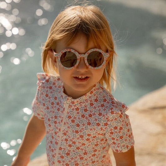 Kinder Sonnenbrille Rund Blumen Anwendung