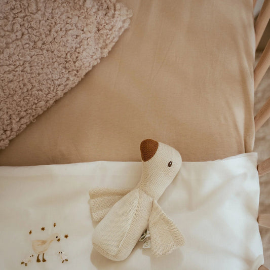 Wiegen Spannbettlaken Beige Essentials Anwendung
