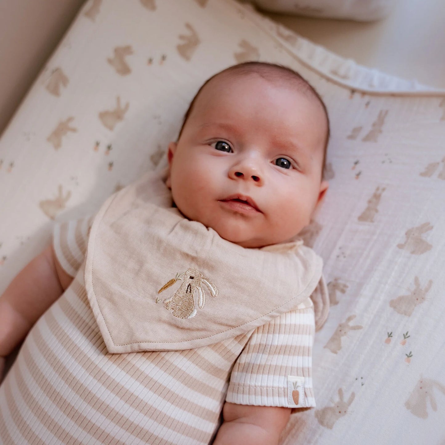 2er Pack Bandana Lätzchen Weiß Newborn Naturals Baby Bunny Detail 4