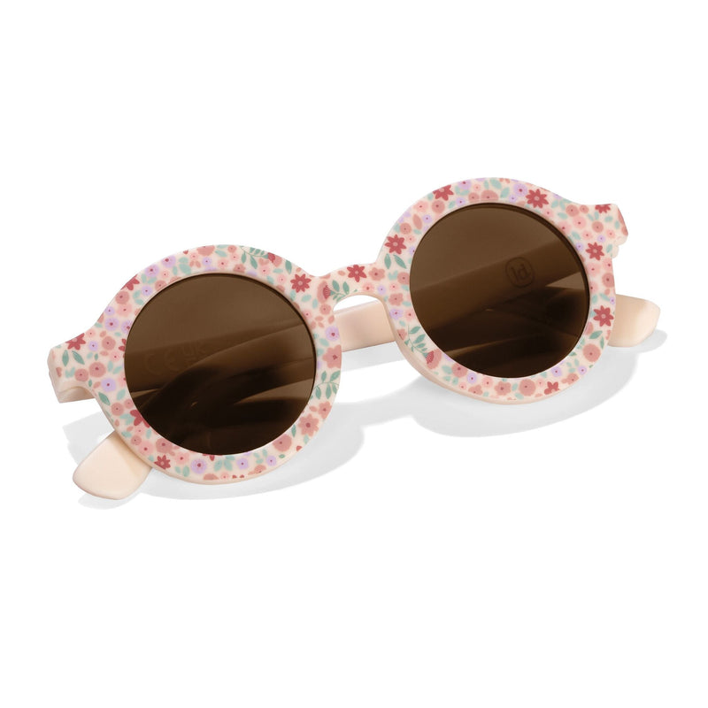 Sonnenbrille Rosa Blumenmuster Studio Aufnahme