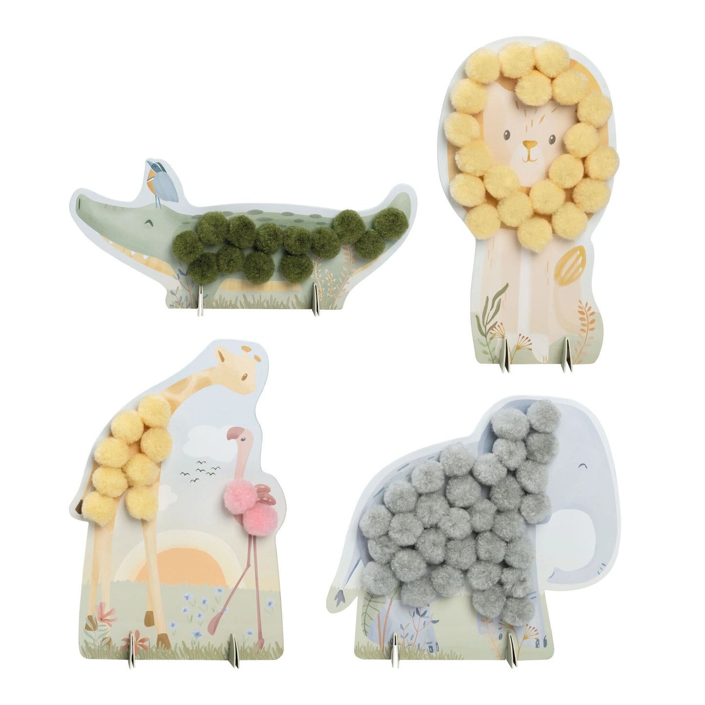 Little Dutch Bastelset Pompons Safari Friends – Detailansicht 2