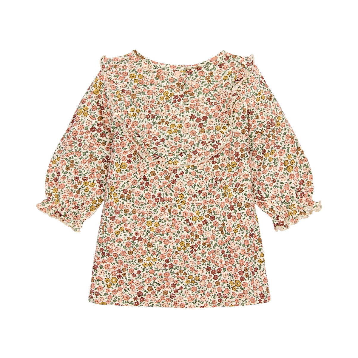 Kleid mit langen Ärmeln Rosa Blumendruck Little Dutch Detail