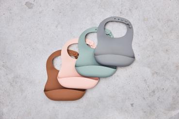 Jollein Silikon rosa Lätzchen mit Auffangschale Pink 029-007-00090