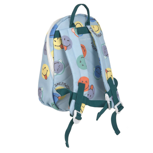 Lässig Tiny Backpack SmileyWorld Blau Kindergartenrucksack 3,5 Liter