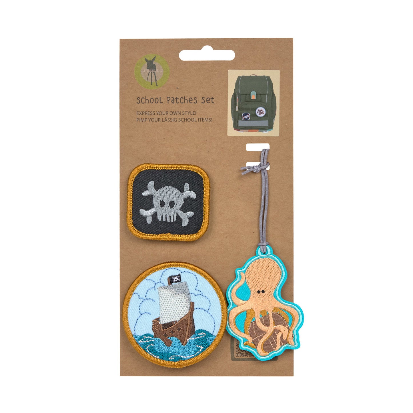 Lässig Anhänger & Patches Schul Set Unique, Pirat Verpackung