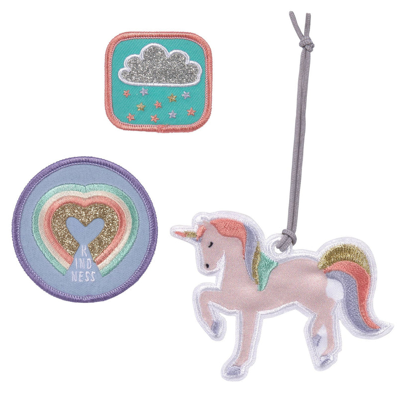 Anhänger & Patches Schul Set Unique, Unicorn glitter
