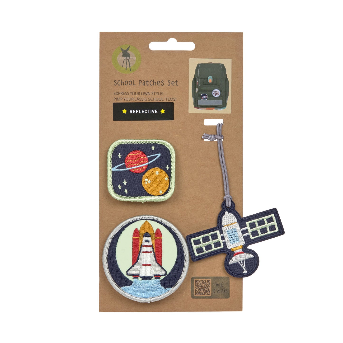 Lässig Anhänger & Patches Schul Set, Unique Weltraum Verpackung
