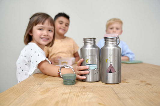 Lässig Edelstahl Kinder Trinkflasche 500 ml Adventure, Bus Detailansicht