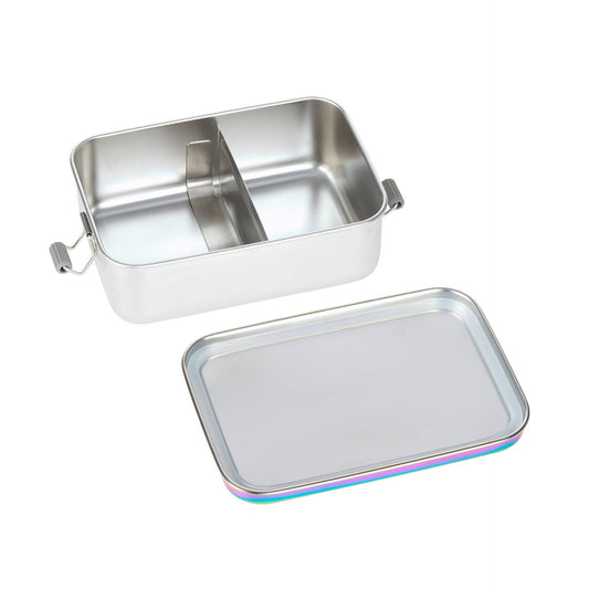 Lässig Brotdose Kinder Edelstahl Lunchbox, BOLD, Rainbow Bunt Detailansicht