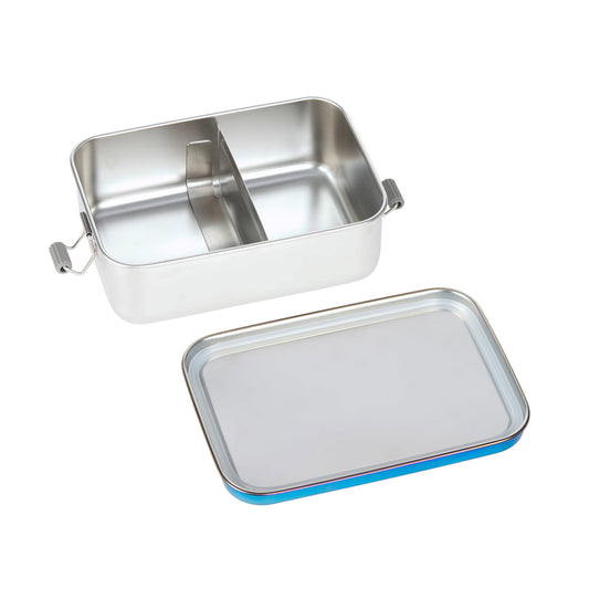 Lässig Brotdose Kinder Edelstahl Lunchbox, BOLD, Blau Violett Detailansicht
