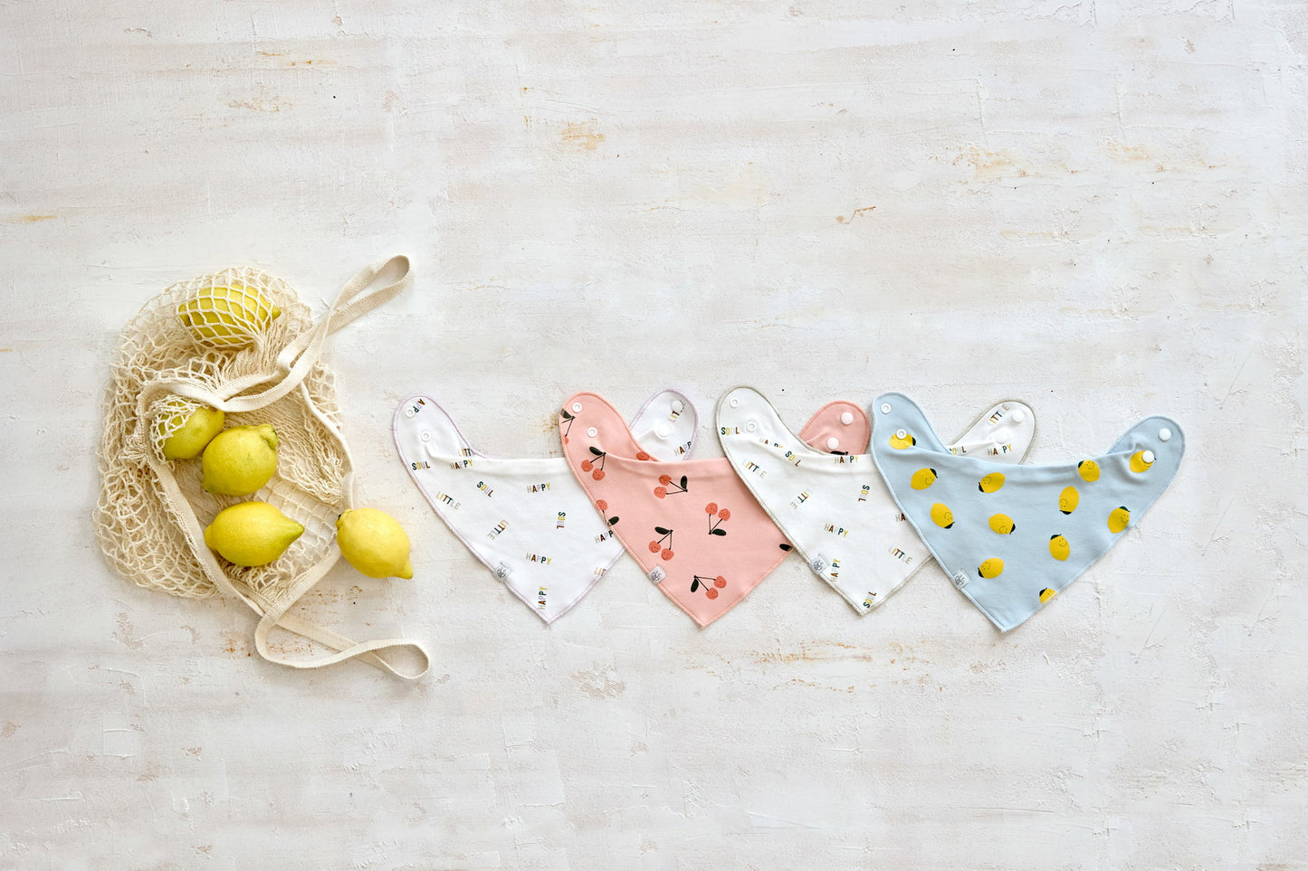 Lässig Dreieckstuch Baby (2 Stk) Bandana, Happy Fruits Zitrone Anwendung