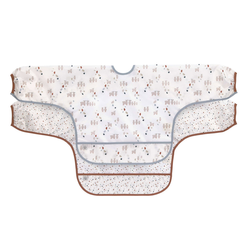 Ärmellätzchen (2 Stk) Long Sleeve Bib, Tiny Farmer Schaf