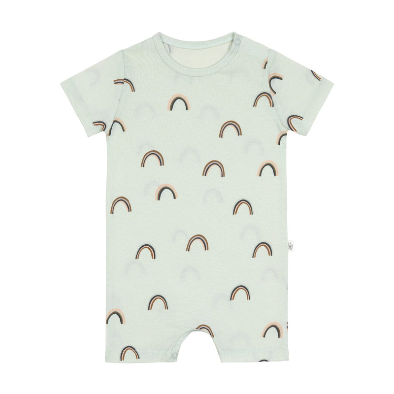 Baby Jumpsuit Bio Baumwolle, Regenbogen, Mint