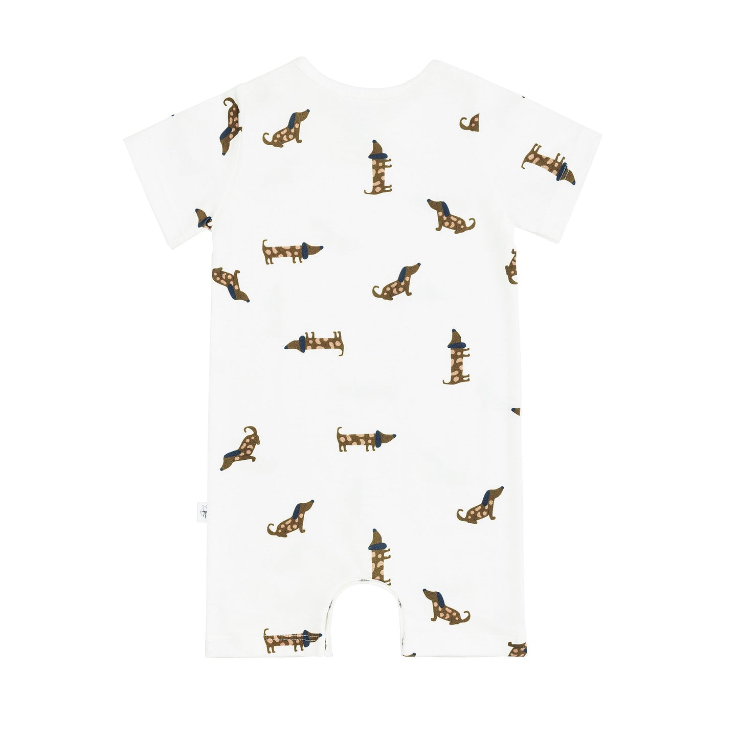 Lässig Baby Jumpsuit Bio Baumwolle, Hund, Beige Maße
