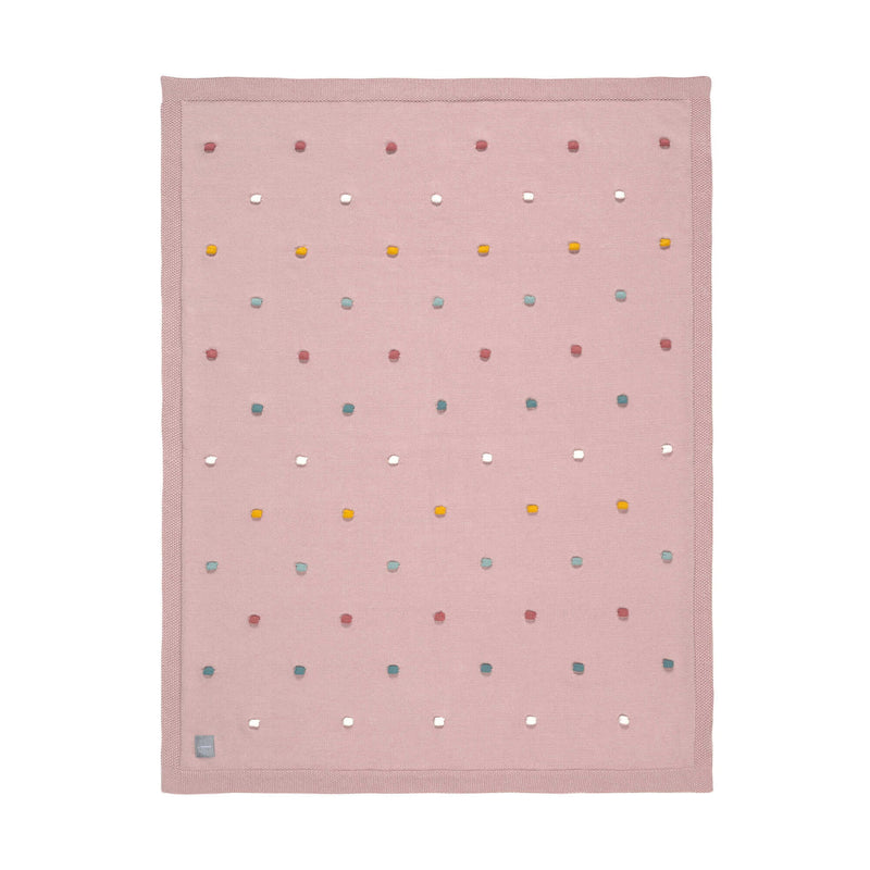 Babydecke Bio Baumwolle, Dots, Dusky Pink