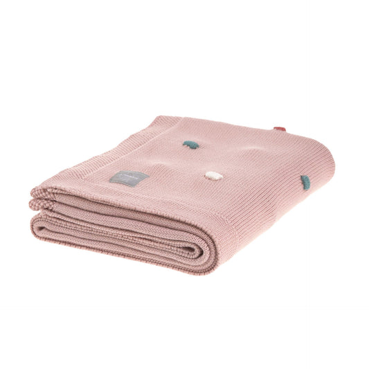 Lässig Babydecke Bio Baumwolle, Dots, Dusky Pink Detailansicht