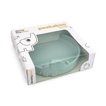 Done by Deer Silikon Teller Peekaboo plate Elphee Blue von der Seite