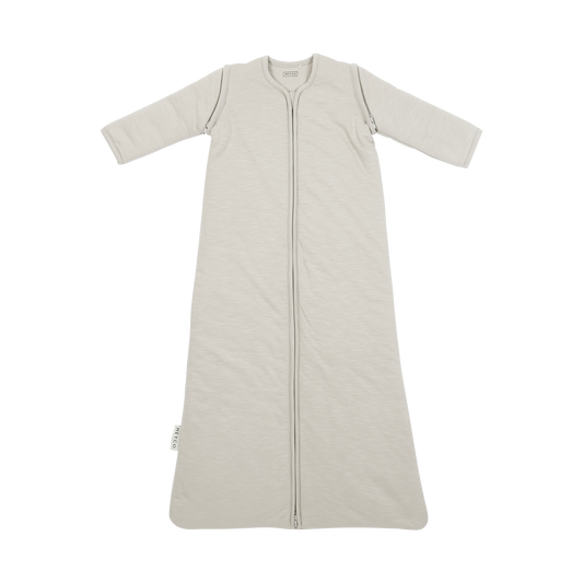 Meyco Schlafsack mit abnehmbaren Ärmeln interlock jersey Slub Greige