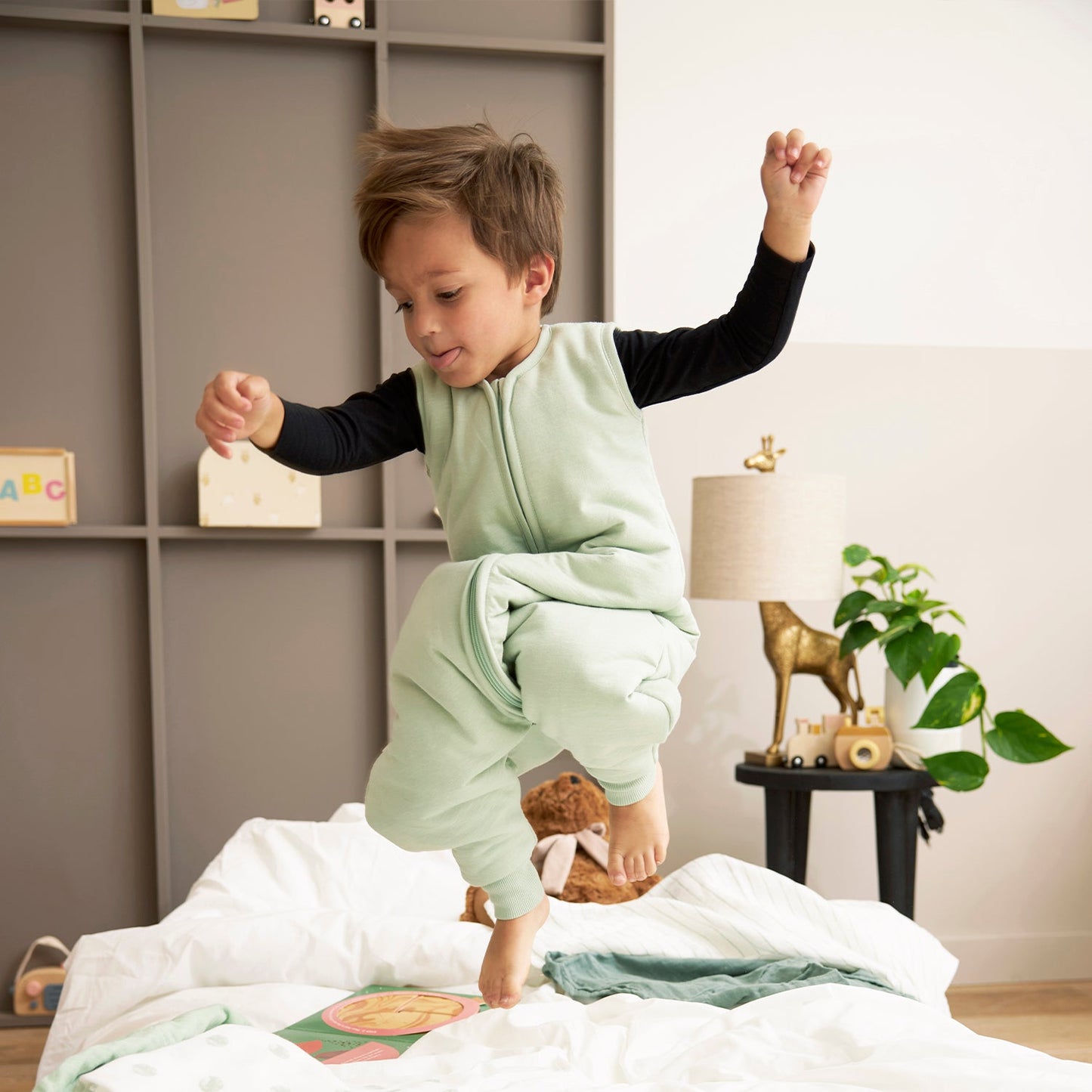 Meyco Schlafsack Jumper gefüttert interlock jersey Slub Soft Green