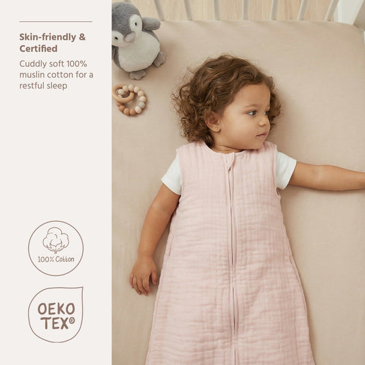 Meyco Schlafsack vorgewaschen musselin Soft Pink