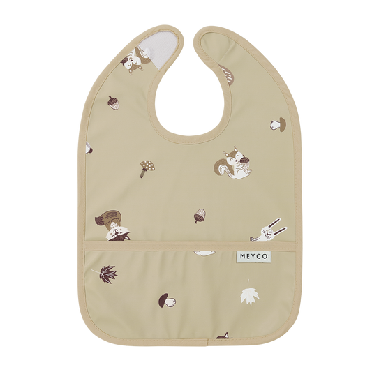 Meyco Lätzchen mit Auffangschale Forest Animals Sand