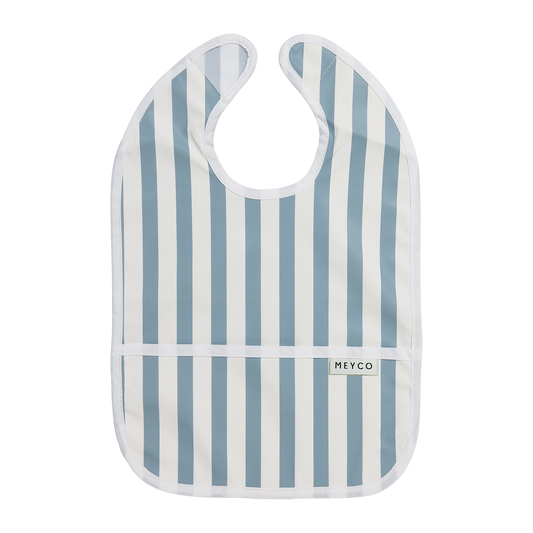 Meyco Lätzchen mit Auffangschale Fat Stripe Jeans Blue