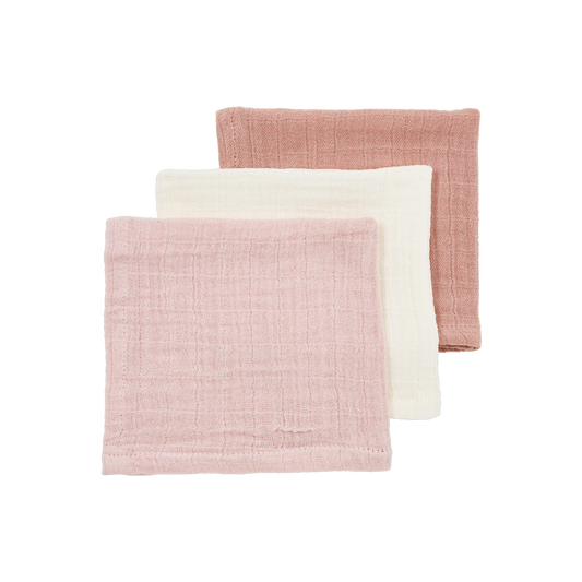 Meyco Musselinwindeln vorgewaschen musselin - Soft Rose/Rose/Natural Soft Rose/Rose/Natural