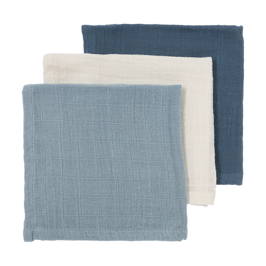 Meyco Musselinwindeln vorgewaschen musselin - Natural/jeans blue/indigo Natural/jeans blue/indigo
