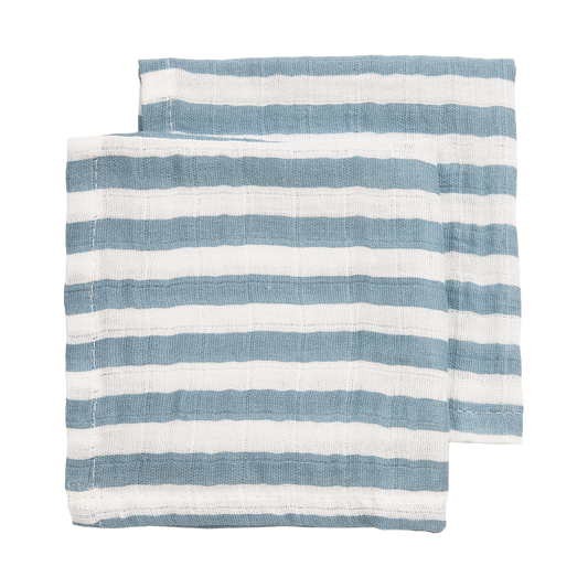 Meyco Musselinwindeln vorgewaschen musselin - Fat Stripe Jeans Blue Fat Stripe Jeans Blue