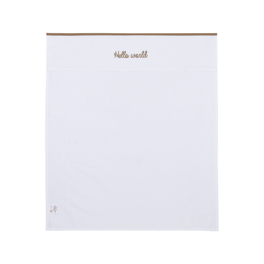 Meyco Bettlaken Gestickt Hello World Taupe