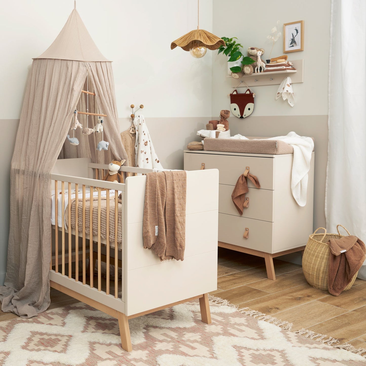 Meyco Bettlaken Gestickt Hello World Taupe
