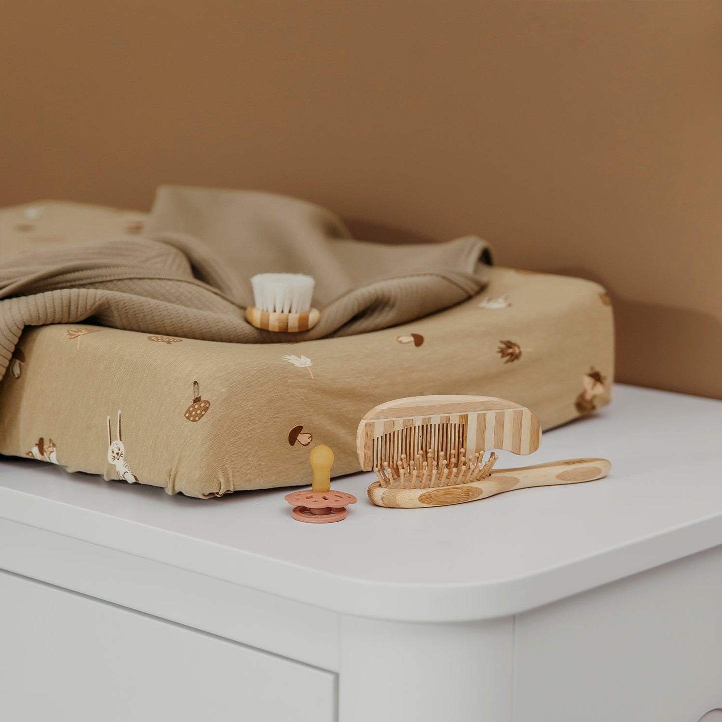 Meyco Friseurset Bambus 3-teilig Stripe Natural/Walnut