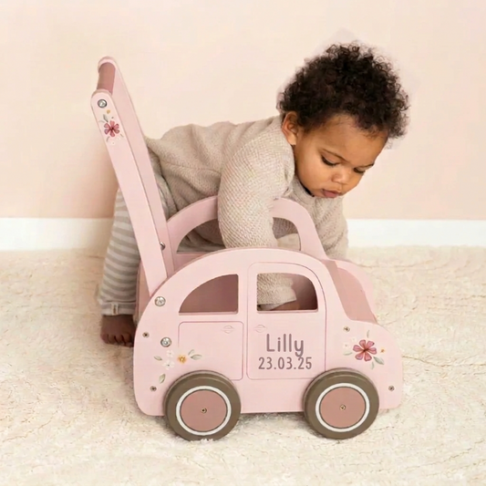 Little Dutch rosa Laufwagen Holz Fairy Garden Personalisierung mit Namen