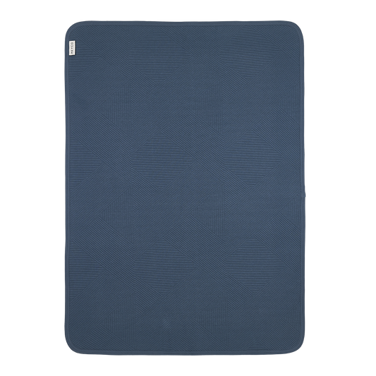 Meyco Decke gebreid jacquard flannel - Pure Indigo Pure Indigo