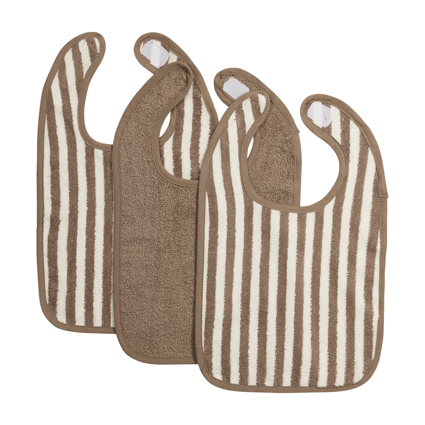 Meyco Lätzchen mit Klettverschluss jacquard Fat Stripe Taupe Studio