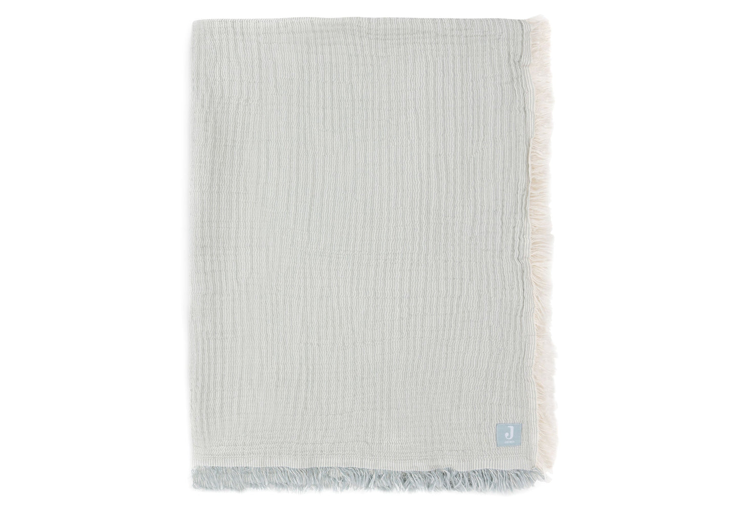 Jollein Decke - Hydrophil Fringe - Stripe Sea Green Detail