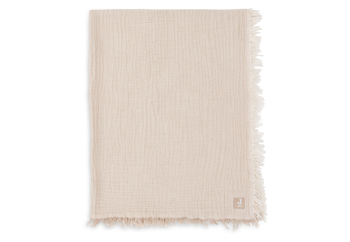 Jollein Decke - Hydrophil Fringe - Stripe Biscuit Detail