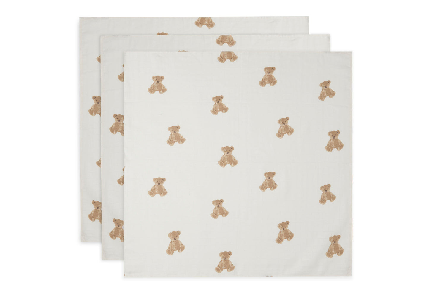 Jollein Spucktuch Hydrophil 70x70cm - Teddy Bear - 3 Stück Studio