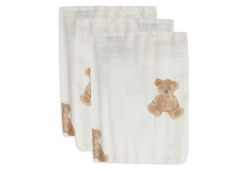 Jollein Waschlappen Hydrophill - Teddy Bear - 3 Stück Studio