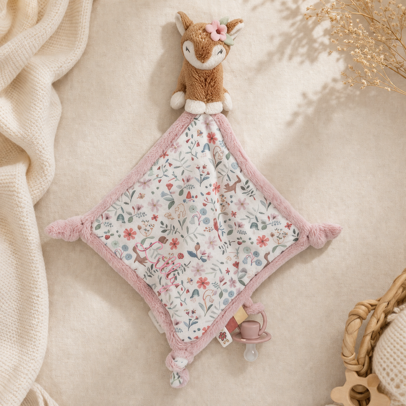 Little Dutch rosa Kuscheltuch Reh - Fairy Garden Personalisierung mit Namen