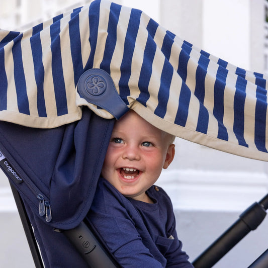 Cloby UV Blanket in Navy/Sandy Stripe - UPF 50+