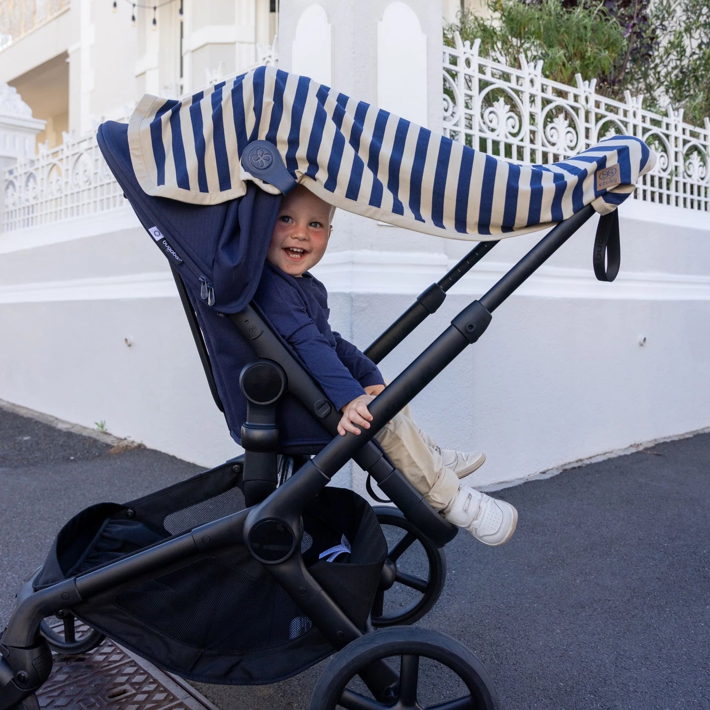 Cloby UV Decke Navy Sandy Stripe UPF 50+ Sonnenschutz Baby | einfachschoen