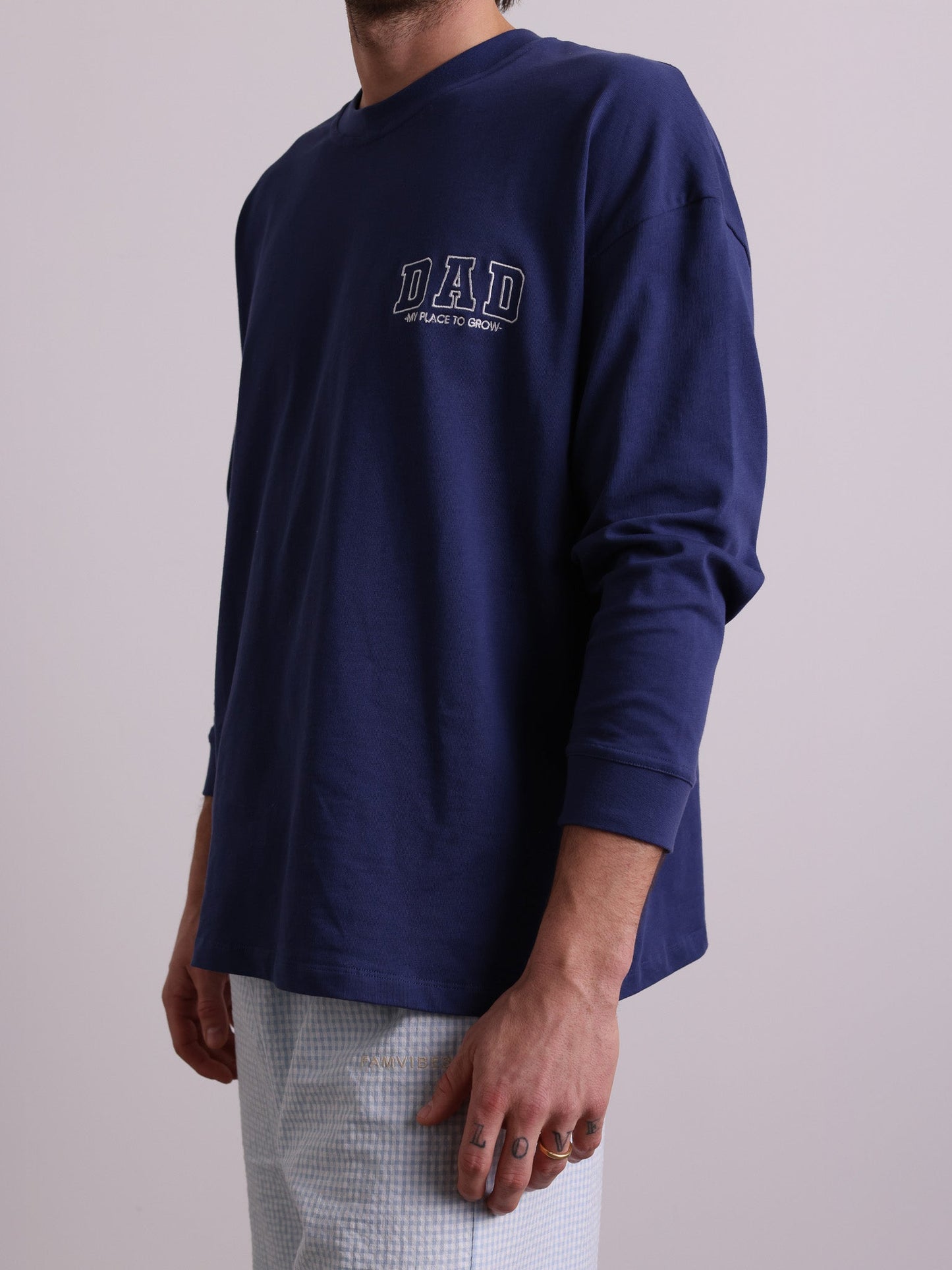 Famvibes Dad College Longsleeve blue