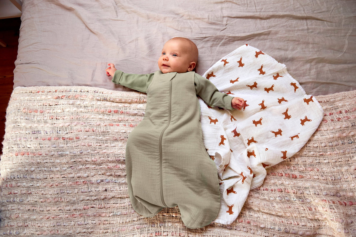 Lässig Baby Sommerschlafsack Tog 1 Bio Baumwolle, Oliv Maße