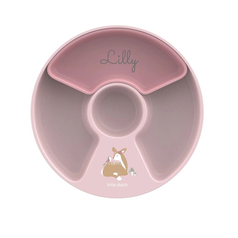 Little Dutch rosa Kinderteller mit Unterteilung - Fairy Garden Mepal Mio Seitenansicht