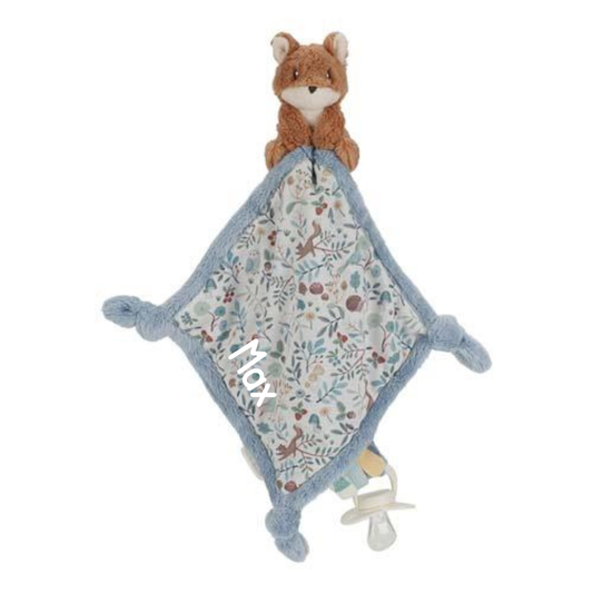 Little Dutch Kuscheltuch blau Fuchs - Forest Friends Personalisierung mit Namen — Detailansicht 2