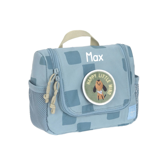 Lässig Kulturbeutel Kinder Pattern Party Blau Personalisierung mit Namen — Detailansicht 2