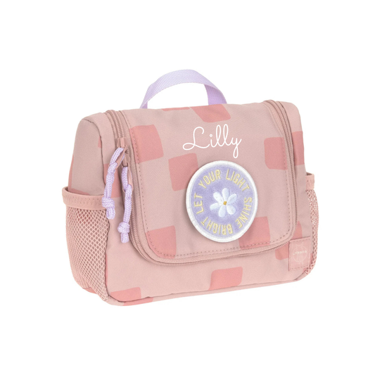 Lässig Kulturbeutel Kinder Pattern Party Rosa Personalisierung mit Namen — Detailansicht 2